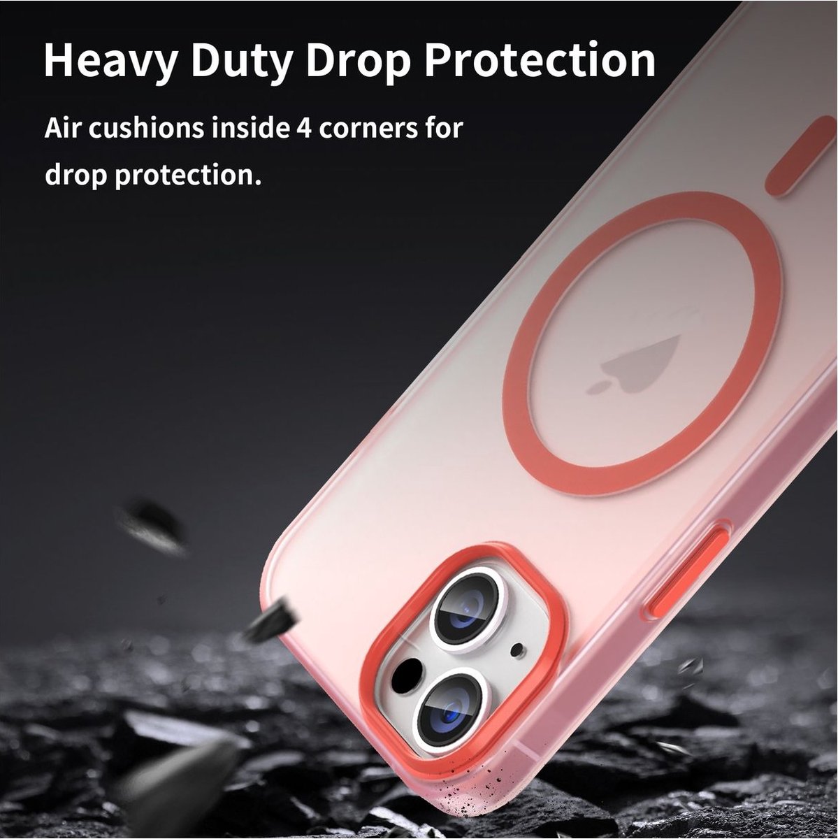 Mobigear Hoesje geschikt voor Apple iPhone 16 Plus MagSafe Telefoonhoesje Flexibel TPU | Mobigear Shockproof Backcover | Geschikt voor MagSafe | Geschikt voor Draadloos Opladen met Magnetische Ring | Geschikt voor MagSafe Case - Rood
