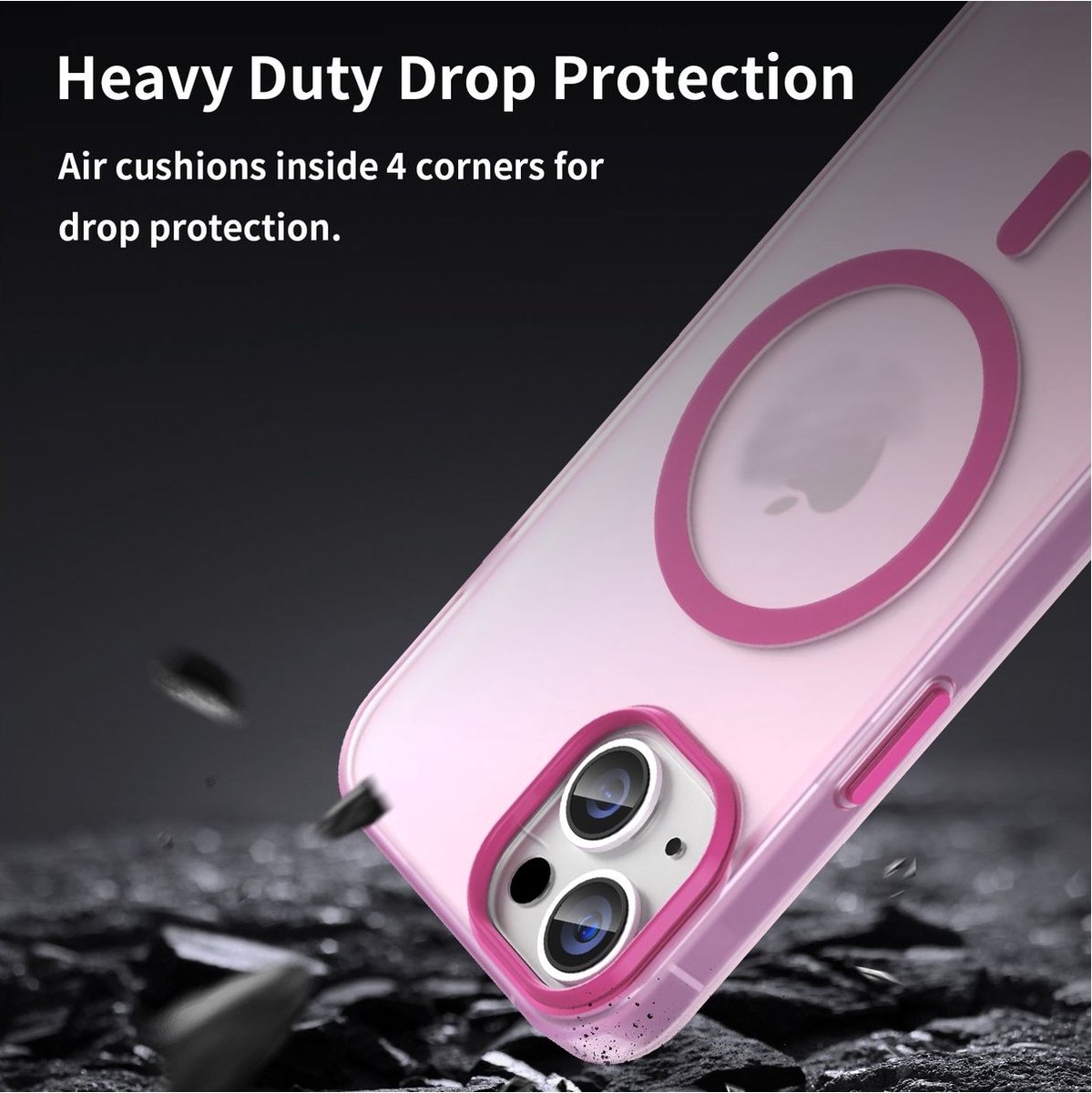 Mobigear Hoesje geschikt voor Apple iPhone 16 Plus MagSafe Telefoonhoesje Flexibel TPU | Mobigear Shockproof Backcover | Geschikt voor MagSafe | Geschikt voor Draadloos Opladen met Magnetische Ring | Geschikt voor MagSafe Case - Roze
