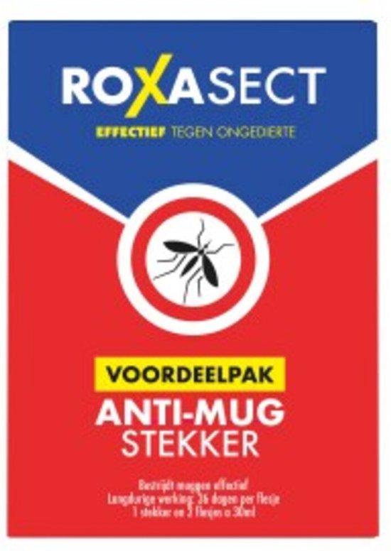 Voordeelpak Roxasect anti-mug stekker: effectief tegen ongedierte met afbeelding van mug.