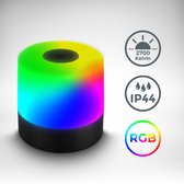 B.K.Licht - Oplaadbare RGB mini Tafellamp - met USB-C - draadloos - met kleurverandering - dimbaar - buitenlamp - 7x7 cm - zwart