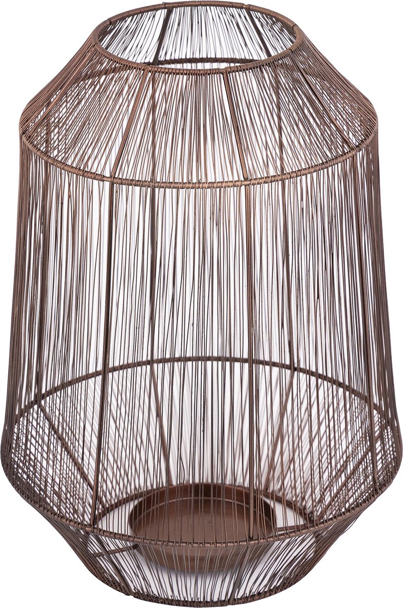 PTMD COLLECTION PTMD Justy Windlicht - 28 x 28 x 38 cm - Ijzer - Koper