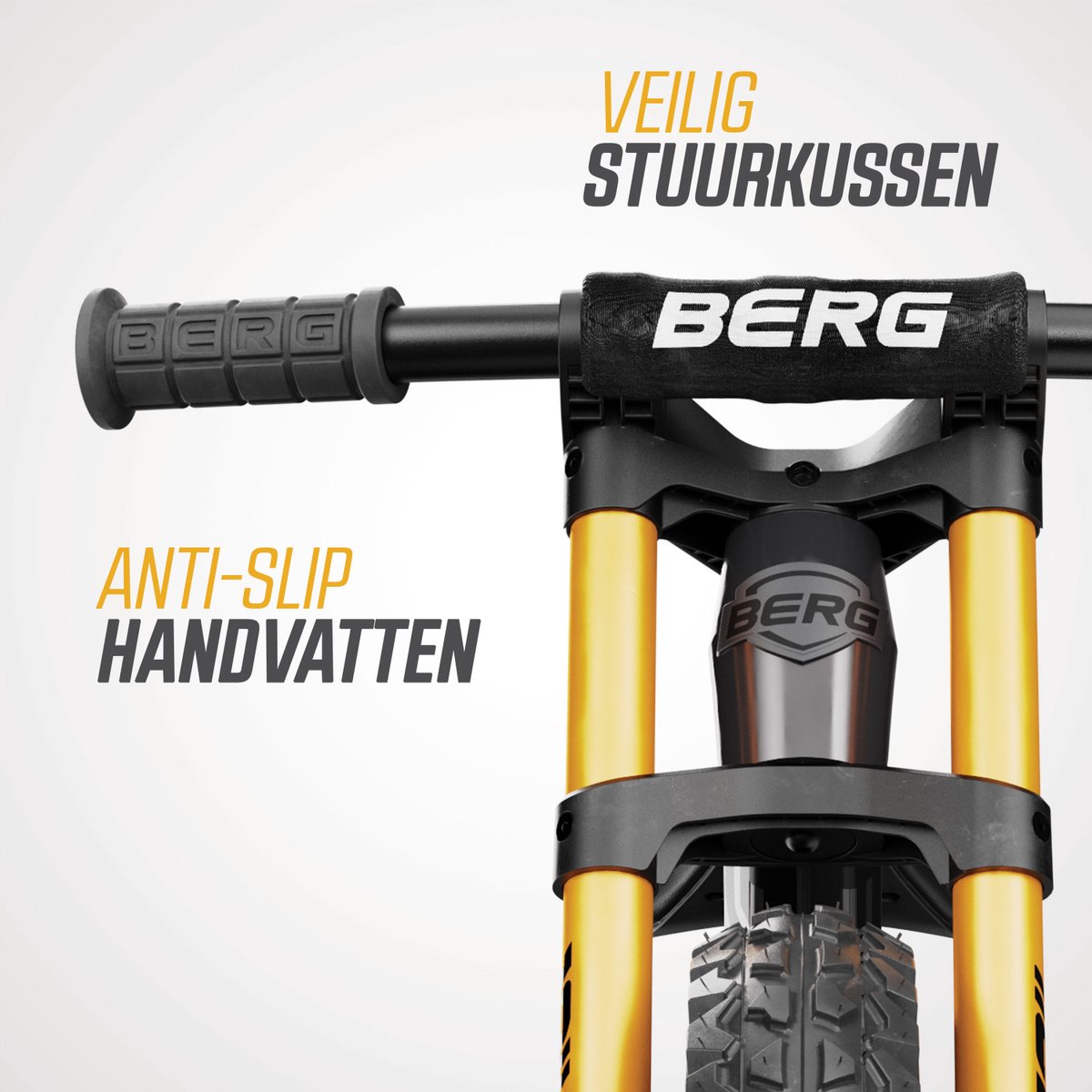 BERG Biky Cross Grey Loopfiets - 12 inch - Lichtgewicht frame van magnesium - Verstelbaar zadel - 2,5+ Jaar - Grijs — afbeelding 8