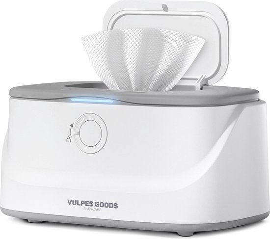 Vulpes Goods® BabyCare - Billendoekjes Verwarmer PRO - Vochtige Doekjes Verwarmer - Billendoekjesdoos - 3 Warmtestanden & fast heating - Nachtlampfunctie - Kinderslot - Wit