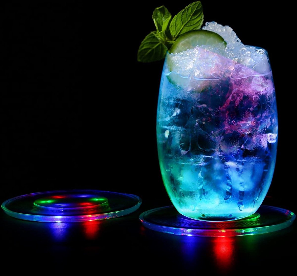 Lot de 6 Lampes Bouteilles Autocollantes Dessous de Verre LED avec 4 Lot de 6 Lampes Bouteilles Autocollantes Dessous de Verre LED avec 4