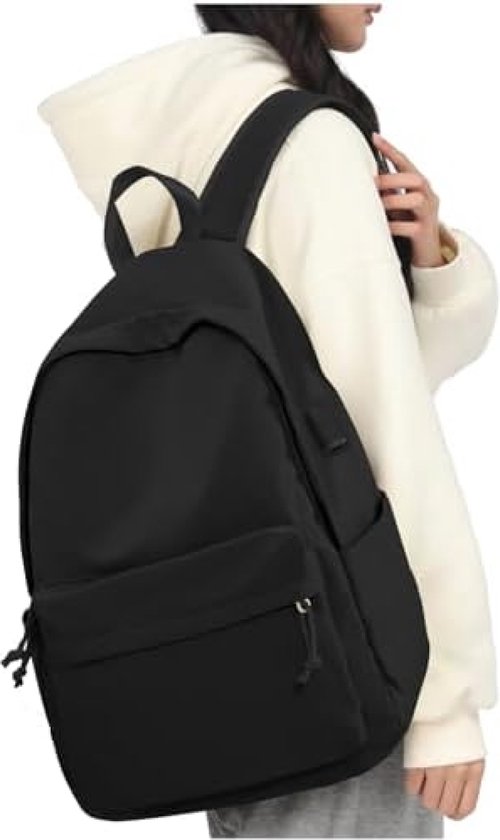 VECAVE Schoolrugzak voor Dames, Licht Waterafstotende Schooltas 14 Inch Laptoptas voor Tienerjongens, Casual Reistas Schoolrugzak voor Studenten & Mannen (Beige