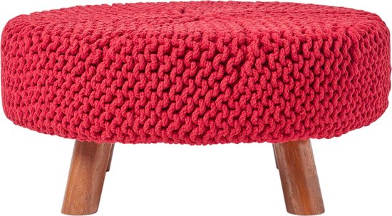casamia Poef 55 cm gebreide kruk zitpoef zitpoef vloerkussen grof