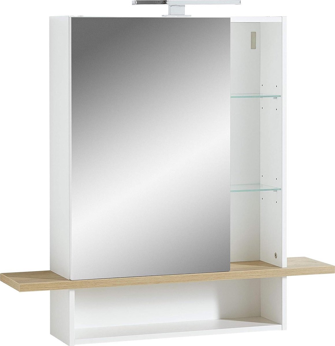 Schoenenkast met spiegel - Germania Spiegelkast 1436-513 GW-Novolino - wit Navarra-eiken r