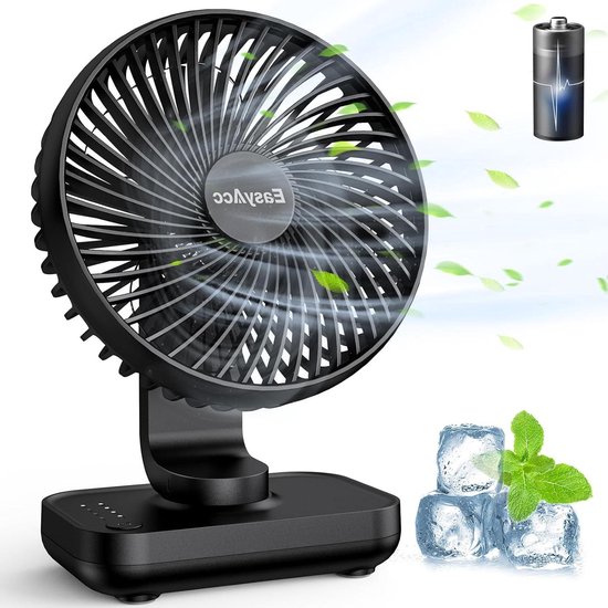 POPERFUN Draagbare ventilator 14800mAh, 40 uur batterijduur, oplaadbare taille ventilator, 16000RPM, 5 snelheden, hands-free opknoping nek ventilator met LED-lampje, geschikt voor buitenactiviteiten
