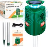 Core Quality® Verjager Pro - Ultrasone Kattenverjager op zonneenergie - Ultrasone Dierenverjager op Zonneenergie - Ongedierte Verjager - Waterdicht & 360°- Afweermiddel voor Ongedierte - Kattenschrik
