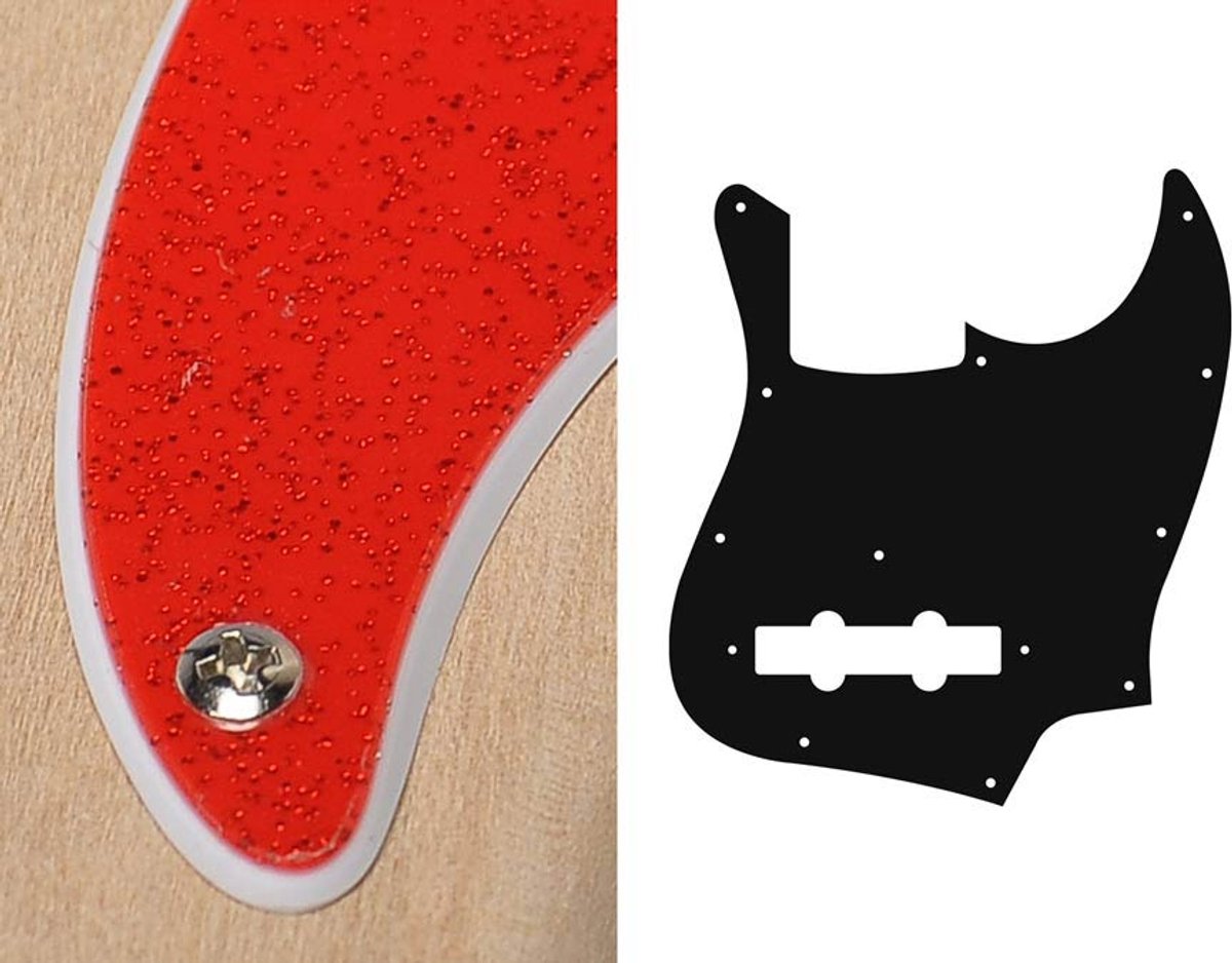Boston JB-210-SRD pickguard, Jocker bass, standard, 2 ply, sparkling red