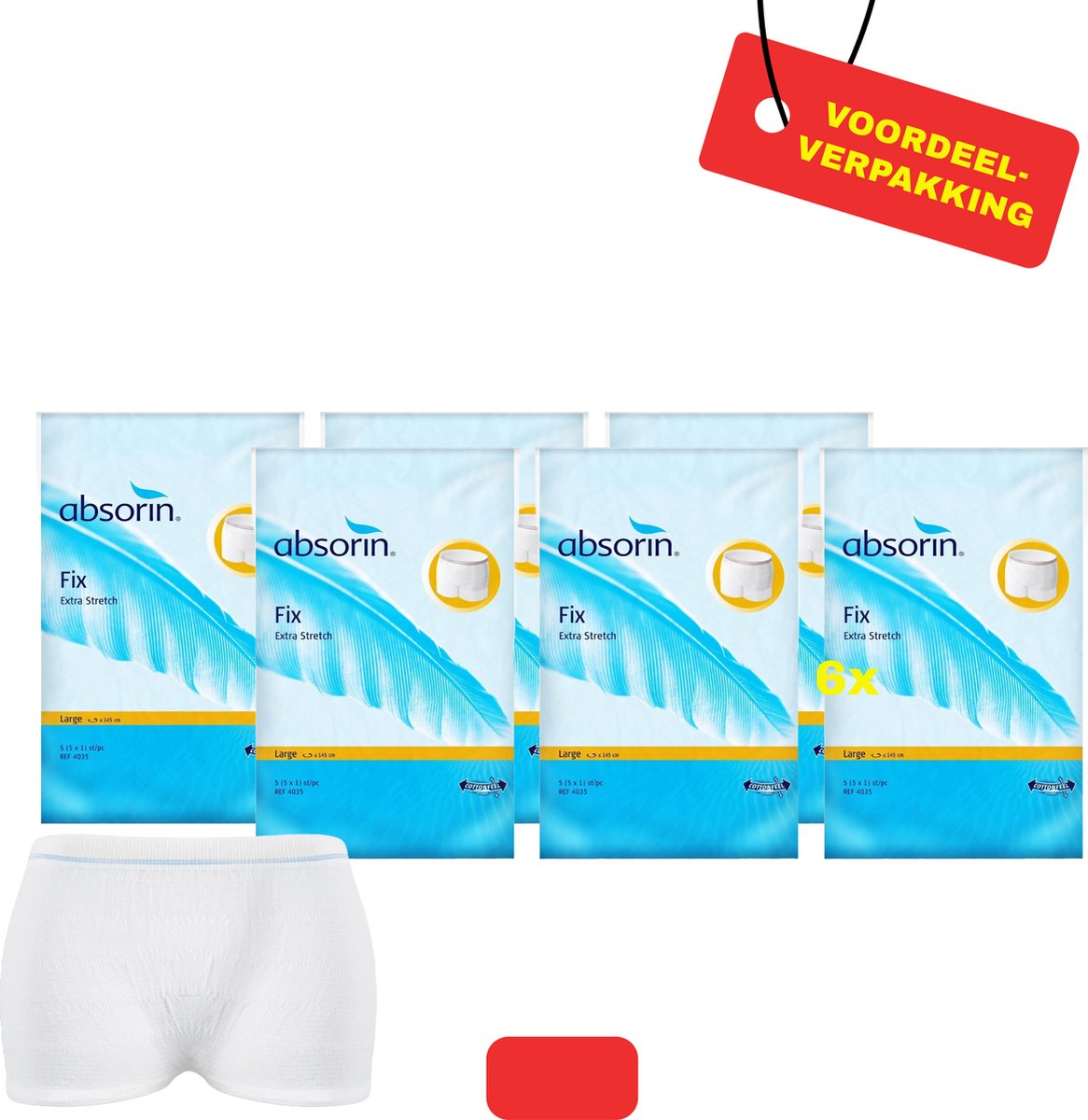 Goedkoopste 6x Absorin Fix Extra Stretch Maat L - 6x 5 stuks - Voordeelverpakking!