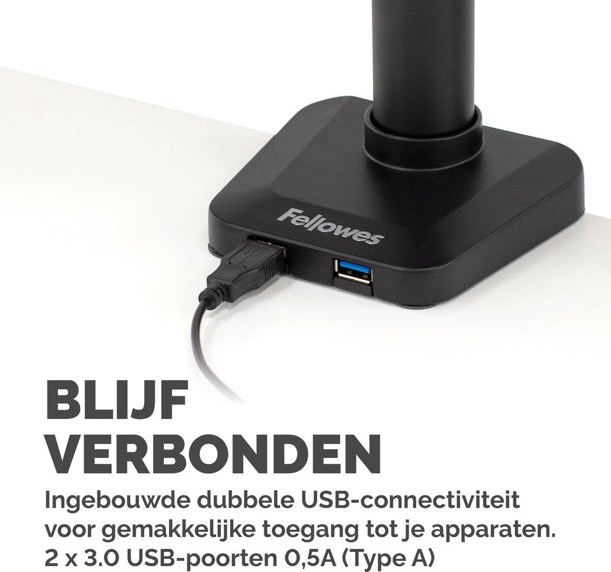 Fellowes Platinum dubbele monitorarm met gasveer thumbnail 4