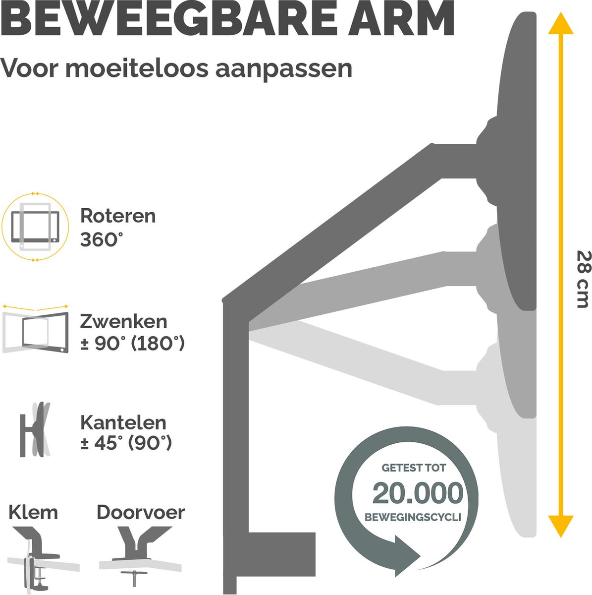 Fellowes Platinum dubbele monitorarm met gasveer thumbnail 6