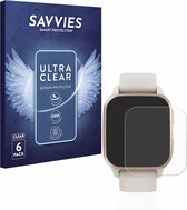 Savvies - Screenprotector voor Garmin Venu Sq 2 Music - Folie Beschermfolie transparant (6 Stuks)
