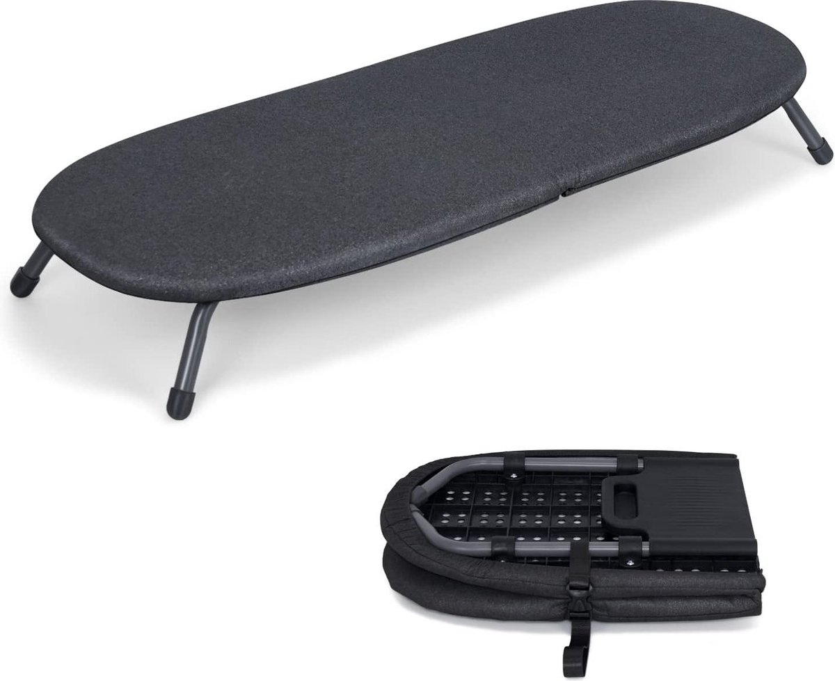 Goedkoopste Opvouwbare kleine tafelstrijkplank - Compacte strijkplank voor plaatsbesparing - Gemakkelijk op te bergen - Zwart - 32 x 82 cm