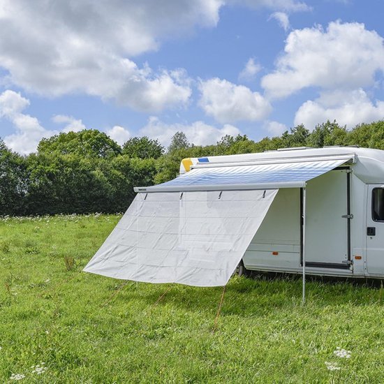 VCTparts® Lichtgrijze Luifel Zonwering 430x200cm - UV-bescherming en Windscherm voor Kamperen en Camper
