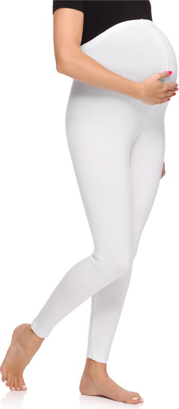 Merry Style MS-MS10-297-LE Dames Zwangerschapsleggings Leggings - Sport - Vrijetijdsbroek - Lang - Viscose - Sporbroek - Yogabroek - Wit - XL