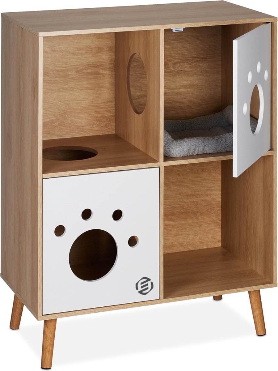 Equivera Kattenbak Ombouw – Kattenbak Kast – Kattenmeubel – Kattenkast – Kattenhuis – Kattenbak Container – Kattenbakkast – Kattenhuis Kattenbak – Kast Voor Kattenbak