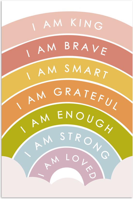 Poster 40x60 cm - Regenboog - Kleuren - Quotes - Posters - Kamer decoratie accessoires - Wanddecoratie kinderkamer - Muurdecoratie babykamer