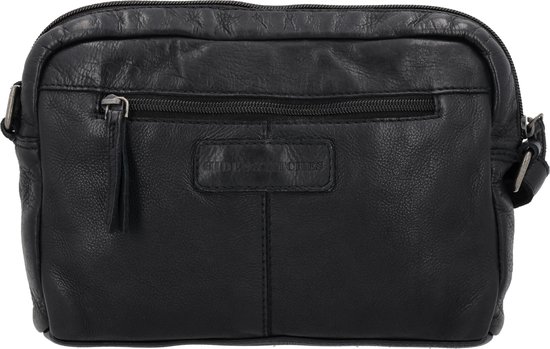 Sac à bandoulière Paint Rock de Hide & Stitches - Zwart - 100% Cuir