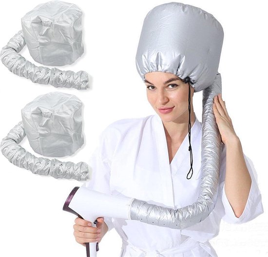 Foto: Haardrogeropzetstuk helm droogkap voor haar haardrogercombi voor het f hnen van krullend haar verstelbare mesh blaaskap haardroger met kapvormige diffuserkap geschikt voor alle haartypes 2stuks zilvergrijs 