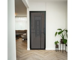 Stalen Binnendeur Rook Glas 6 Vlaks Incl. kozijn - 201,5 x 83,3 - Linksdraaiend