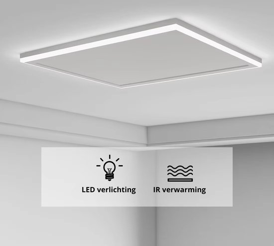 VH Infrarood paneel met LED verlichting - Hoog vermogen IR - Instelbare lichtkleur - LED dimbaar - 63 x 108 cm - 700 W