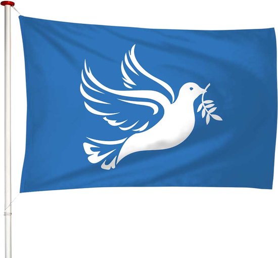 Drapeau de la Paix Duif 150x225cm - Drapeau de la Paix - Qualité Premium - Convient pour l'extérieur