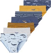 Vertbaudet Set met 7 stretch jongensslips walvissen van biokatoen