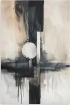 Affiche 120x180 cm - Abstrait - Zwart et blanc - Peinture - Moderne - Posters - Décoration chambre - Décoration murale salon - Décoration murale chambre XXL