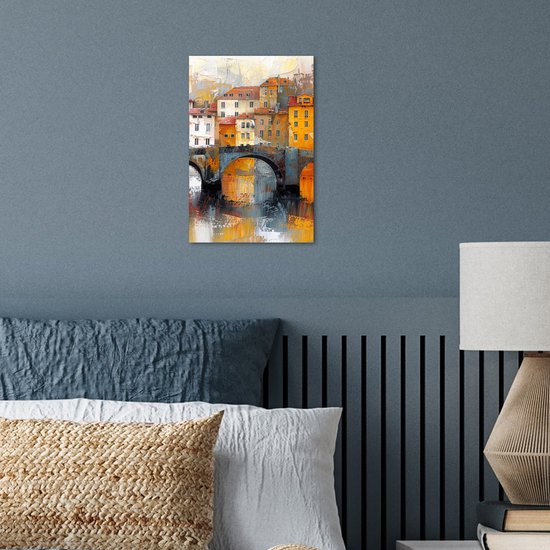 Poster 20x30 cm - Gracht - Huizen - Kunst - Art - Posters - Kamer decoratie - Wanddecoratie woonkamer - Muurdecoratie slaapkamer