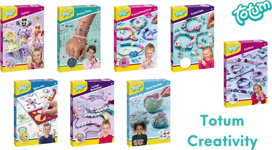 Totum Stenen versieren met zeester - Met 350+ steentjes - Speelgoed Kinderen - Knutselen - Voor meisjes en jongens - Vanaf 5 jaar