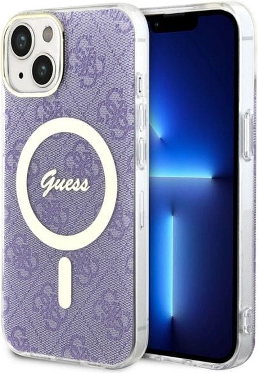 Guess 4G MagSafe Compatible Back Case - Apple iPhone 14 Plus (6.7") - Paars