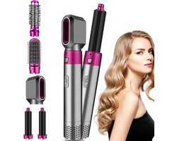 Airstyler Krultang 5 in 1 - Multistyler Föhnborstel - Kort & Lang Haar - Rozen Zilver
