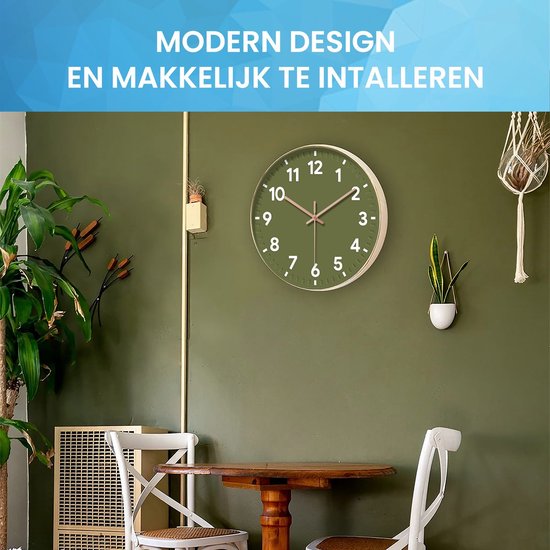 Moderne Stille Wandklok - Scandinavisch Minimalistisch Ontwerp 30cm
