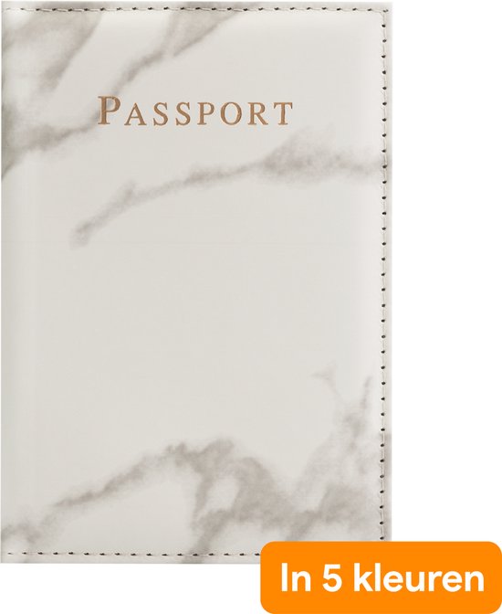 Paspoort Hoes - Paspoort Cover Marmer Grijs – Kunstleer – Inclusief pashouder – Spatwaterdicht - Thousandtravelmiles
