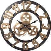 Wandklok - Industriële klok - Muurklok - Klok met tandwielen - Zwart