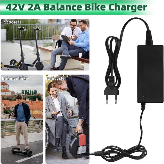 Oplader Voor Elektrische Steps - 36V/42V 2A Universele Oplader - Met 5 Batterijlader Connectoren - Elektrische Fiets Opladers - Hoverboard Drift Trikes - Elektrische Scooter Hoverboard Loopfiets - Geschikt Voor Xiaomi Mi Mijia M365 - 84W Max van VONROC — afbeelding 3