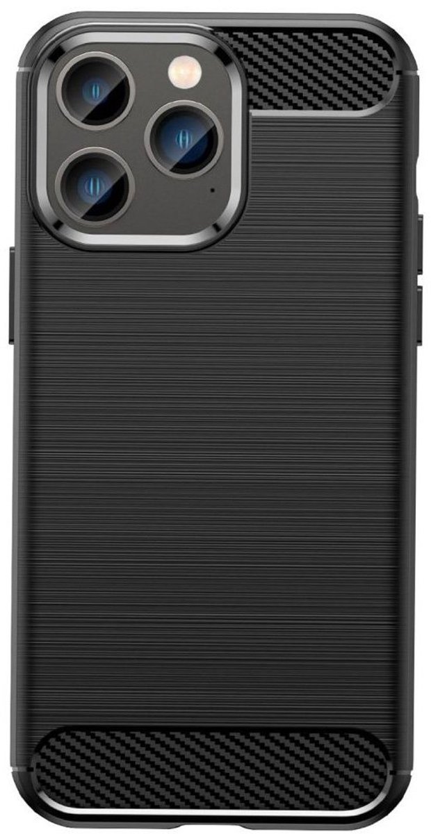 Mobiq Carbon Look Hoesje geschikt voor iPhone 16 Pro - Flexibele TPU Case