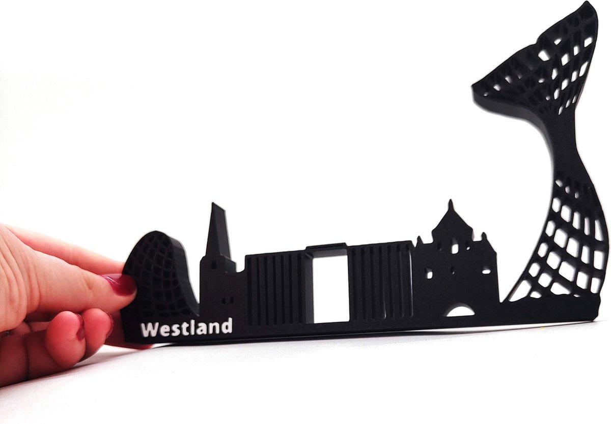 Westland Skyline: Prachtig artistiek uitzicht op het stadscentrum - Een onmisbaar verzamelobject voor iedereen die gepassioneerd is door stedelijke kunst en stadsgezichten
