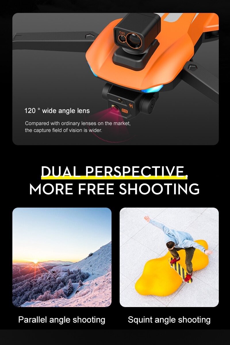 LUXWALLET Aerofly Pro Dodge - 30km/h - GPS Drone + OAS (Obstakels Vermijden) - 1200 Meter - 1-As Camera - EIS Stabilisator + 2 ACCU + IOS/Android App thumbnail 4