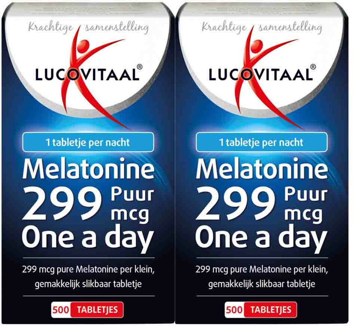 Goedkoopste 2x Lucovitaal Melatonine Puur 0.299mg 500 tabletten