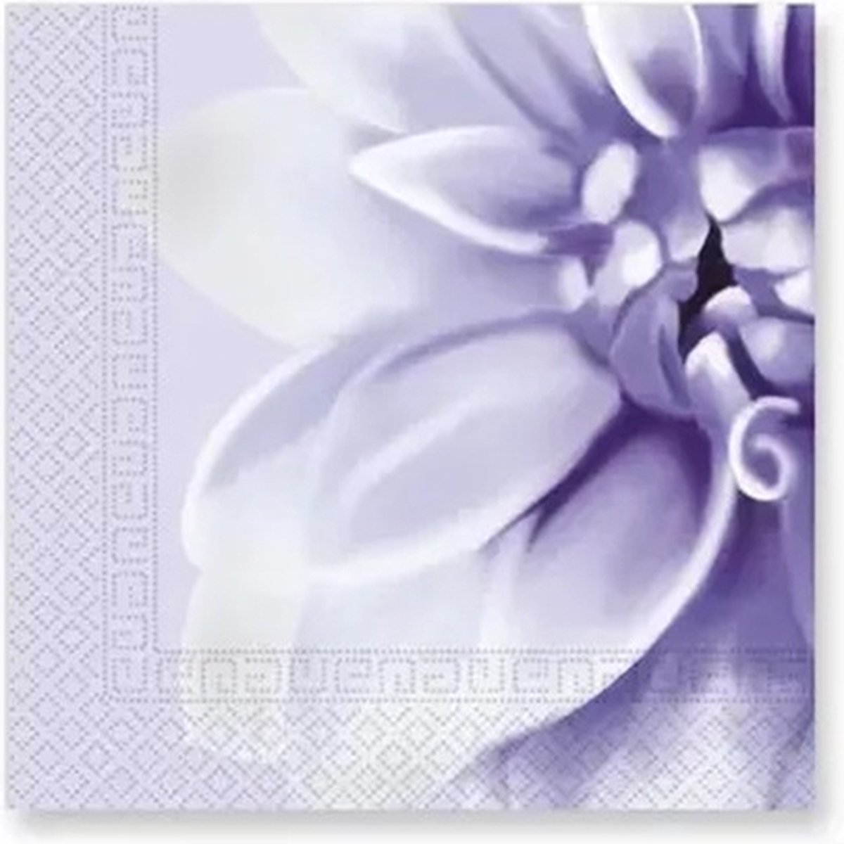 40 Dahlia (Bloem) Servetten - Purple Dahlia - Paars - Lila - Wit - 33 x 33 cm - 3-Laags - Decorata