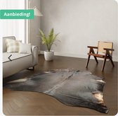 XL coffee koeienhuid vloerkleed - XL koehuid kleed uiterst donkerbruin - koeienvel dierenhuid dierenvel vloer koffie kleur