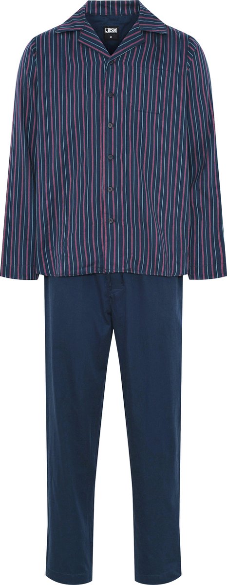 JBS Heren Pyjama Set Lang Gestreept Met Knoopsluiting Blauw - Maat 3XL