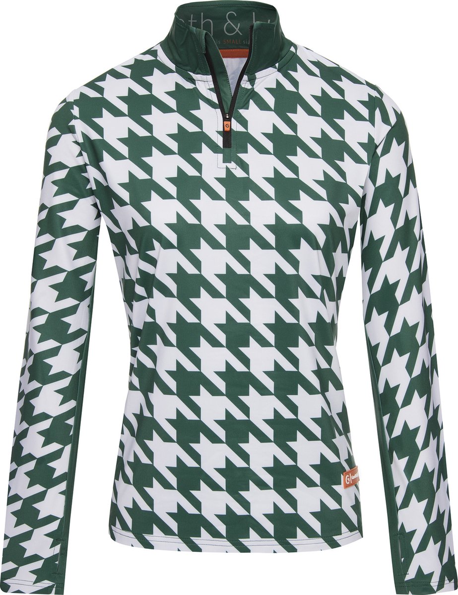 Gareth & Lucas Skipully The Eighty-Three Dames 100% Gerecycled Polyester Midlayer Sportshirt Wintersport Groen