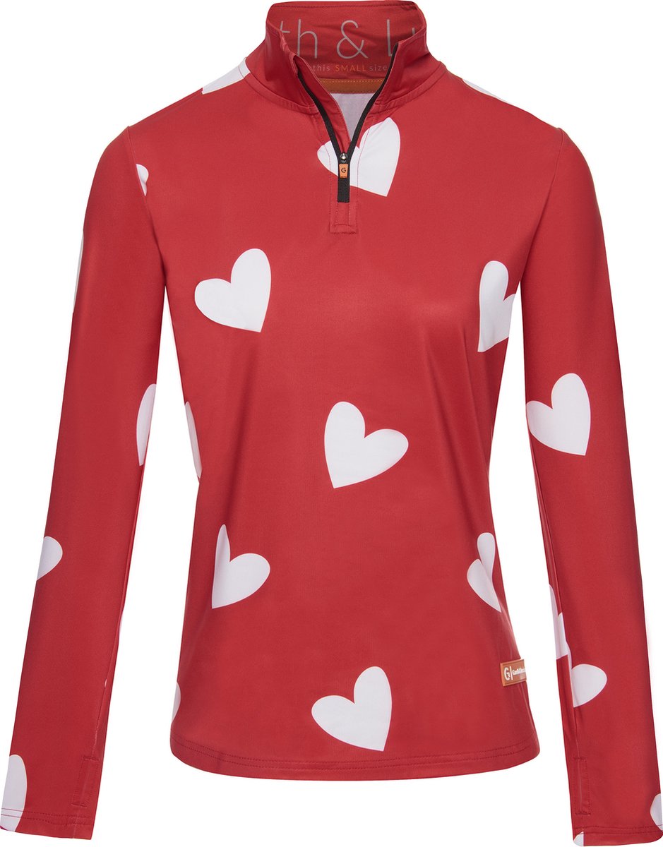 Gareth & Lucas Skipully The Eighty-Seven Dames 100% Gerecycled Polyester Midlayer Sportshirt Wintersport Rood