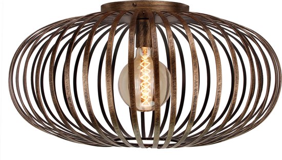 Foto: Chericoni curvato plafondlamp 1 lichts 60cm e27 brons italiaans design nederlandse fabrikant 