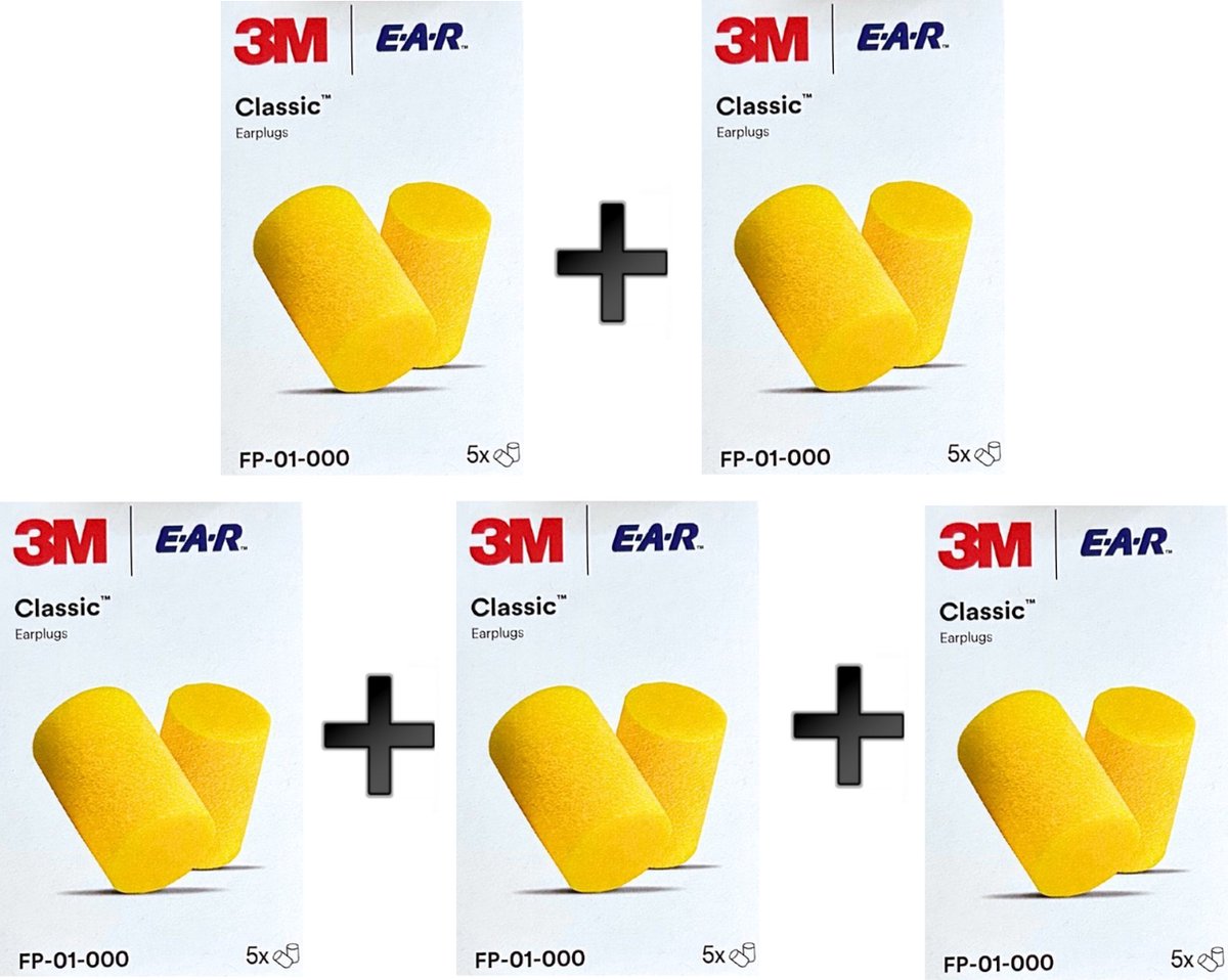 Goedkoopste 3M EAR Classic oordopjes - 25 paar - 28dB - slapen - werken – studeren