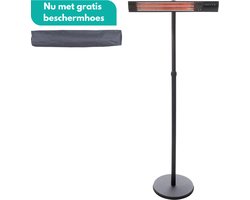 Sunred - COMBIDEAL - Chauffage & Couverture - Ligne Dark - Zwart - Modèle vertical - Chauffage de terrasse - Technologie Carbone Or Rose - 2500 W - ECO - 3 réglages - Télécommande - Chauffage électrique